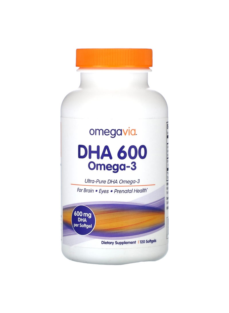 DHA 600, Omega-3, 120 Softgels